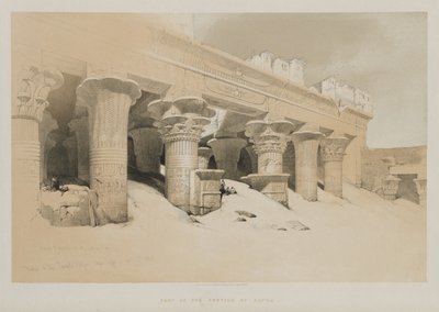 Egypt og Nubia bind I: Portico of the Temple Edfou, Øvre Egypt av Louis Haghe