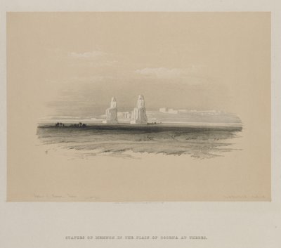 Egypt og Nubia, bind I: Statuer av Memnon, Theben av Louis Haghe
