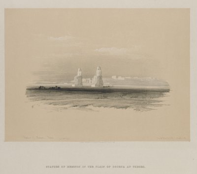 Egypt og Nubia, bind I: Statuer av Memnon, Theben, 1846. av Louis Haghe