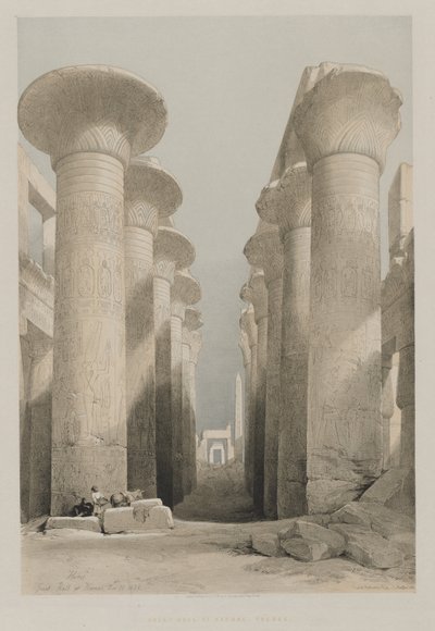 Egypt og Nubia, bind I: Theben, Great Hall at Karnac av Louis Haghe