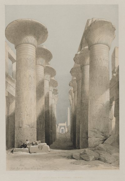 Egypt og Nubia, bind I: Theben, Great Hall at Karnac, 1848. av Louis Haghe