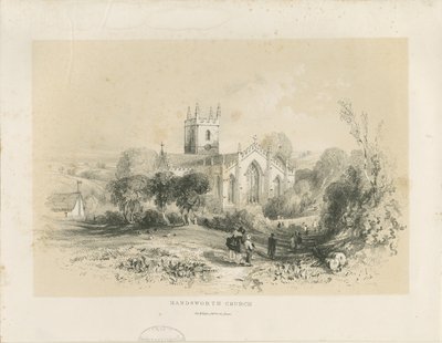 Handsworth Church: litografi, nd [1806-1885] av Louis Haghe