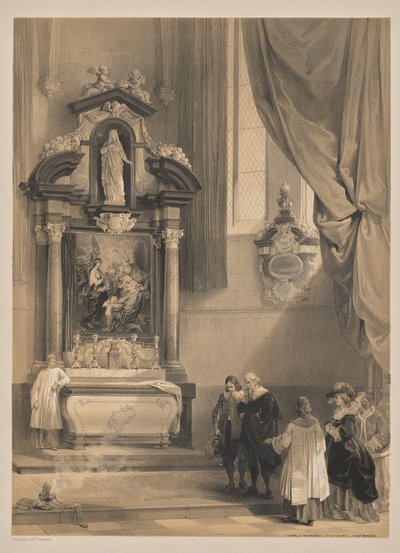 Skisser i Belgia og Tyskland, andre serie: nr. 26 - Rubens grav, St. Jacques, Antwerpen av Louis Haghe