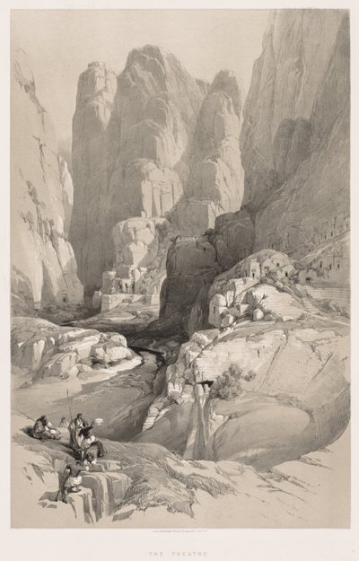 Det hellige land, Syria, Idumea, Arabia, Egypt & Nubia Vol. III: Inngangen til Petra, 1842. av Louis Haghe