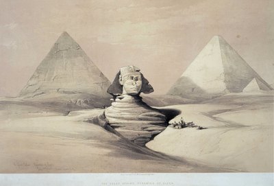 Den store sfinksen fra Gizeh. 1800-tallet (litografi) av Louis Haghe