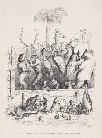 Denne protesten ble kvalt av støyen fra private samtaler fra Scener fra..., ca. 1837-47. av Louis Henri Brévière