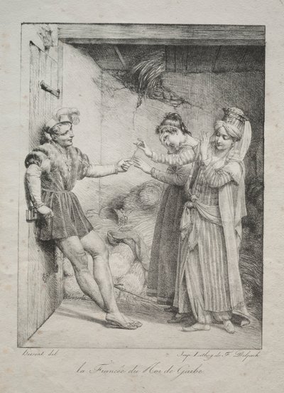 Forloveden til kongen av Garbe, 1800. av Louise Marie Jeanne Hersent