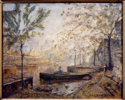 Riverside. Maleri av Louis Carrand (1821-1899) av Louis Hilaire Carrand