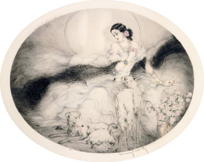 Dame med kameliaer, ca. 1917 (etsing og tørrnål) av Louis Icart