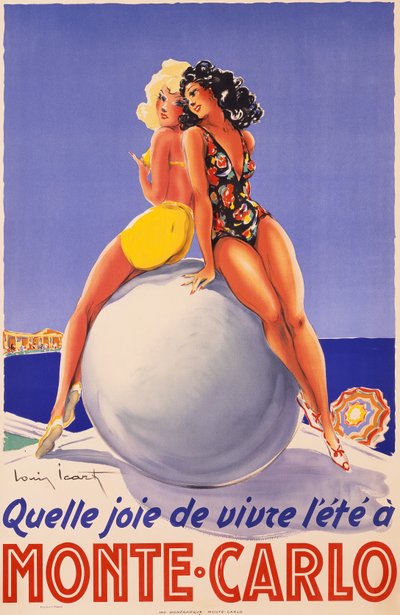 Monte Carlo, ca. 1948 (fargelitografi) av Louis Icart