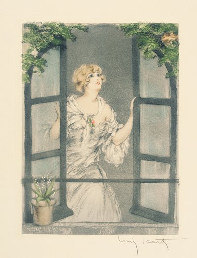 The Four Seasons: Spring, ca. 1928 (håndfarget tørrnipp og akvatint) (se også 745548-51) av Louis Icart