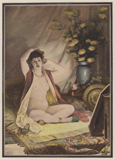 Før glasset (farge litho) av Louis Jacquesson de La Chevreuse