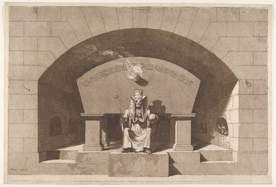 Grav med døden tronet som en sfinx, ca. 1779-84. av Louis Jean Desprez