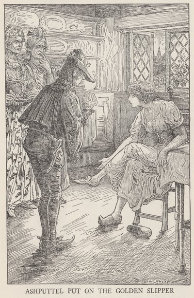 Askepott (litho) av Louis John Rhead