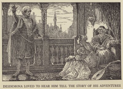 Desdemona elsket å høre ham fortelle historien om eventyrene sine av Louis John Rhead