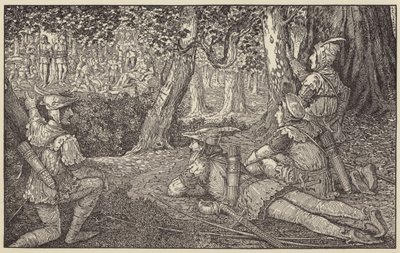 Spøyte en gruppe skogbrukere og to fanger av Louis John Rhead