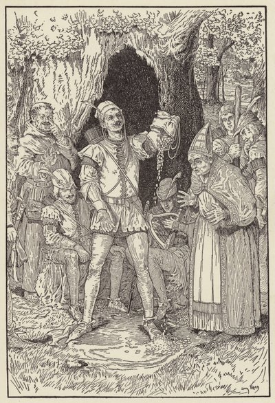 Her er penger nok herre, sier Lille John, til å betale regnskapet av Louis John Rhead