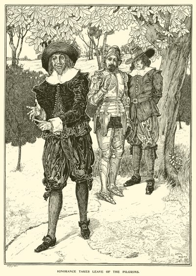 Uvitenhet tar avskjed med pilegrimene (gravering) av Louis John Rhead