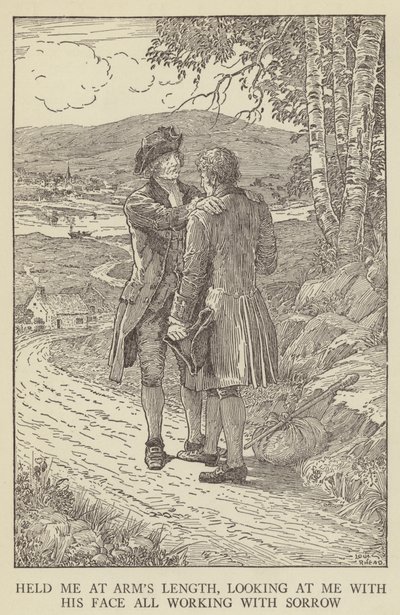 Illustrasjon for Kidnapped av Robert Louis Stevenson av Louis John Rhead