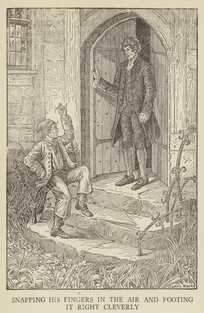 Illustrasjon for Kidnapped av Robert Louis Stevenson av Louis John Rhead