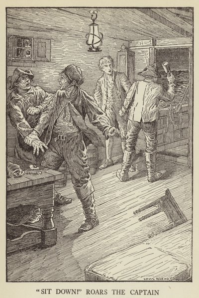 Illustrasjon for Kidnapped av Robert Louis Stevenson av Louis John Rhead