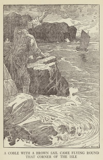 Illustrasjon for Kidnapped av Robert Louis Stevenson av Louis John Rhead