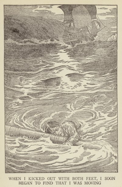 Illustrasjon for Kidnapped av Robert Louis Stevenson av Louis John Rhead