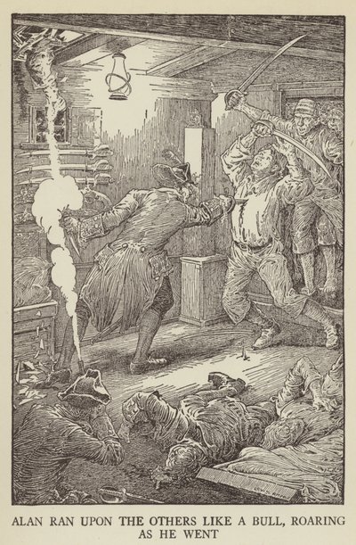 Illustrasjon for Kidnapped av Robert Louis Stevenson av Louis John Rhead