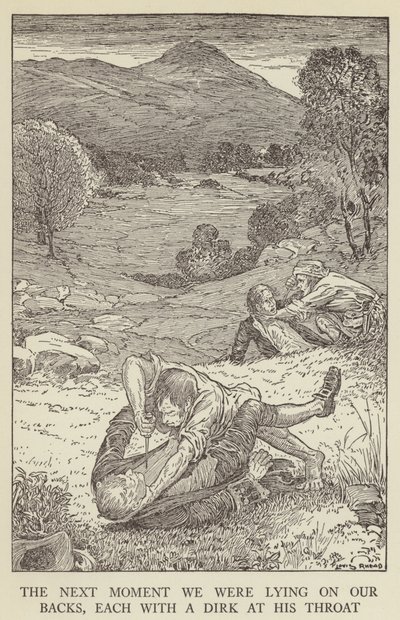 Illustrasjon for Kidnapped av Robert Louis Stevenson av Louis John Rhead