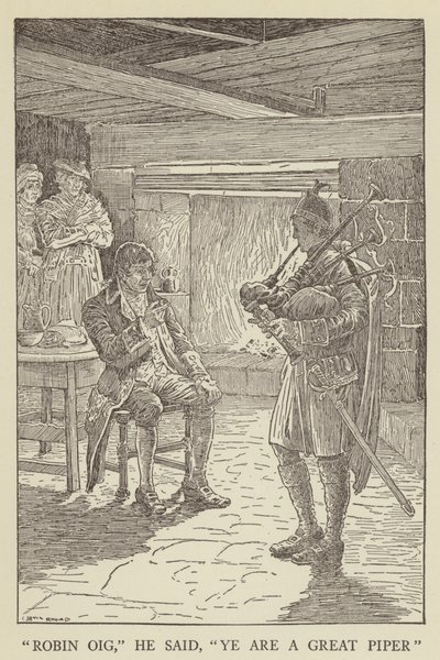 Illustrasjon for Kidnapped av Robert Louis Stevenson av Louis John Rhead