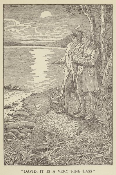 Illustrasjon for Kidnapped av Robert Louis Stevenson av Louis John Rhead
