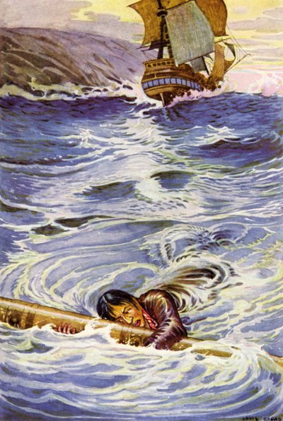 Illustrasjon for Kidnapped av Robert Louis Stevenson av Louis John Rhead