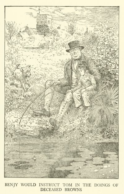 Illustrasjon for Tom Browns skoledager (gravering) av Louis John Rhead