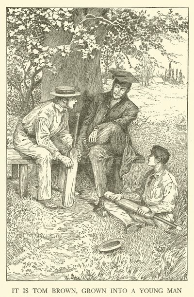 Illustrasjon for Tom Browns skoledager (gravering) av Louis John Rhead