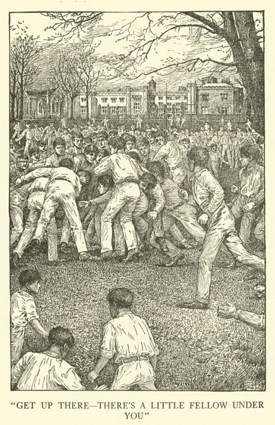 Illustrasjon for Tom Browns skoledager (gravering) av Louis John Rhead