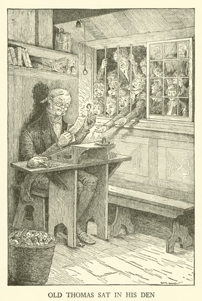 Illustrasjon for Tom Brown's School-Days (gravering) av Louis John Rhead