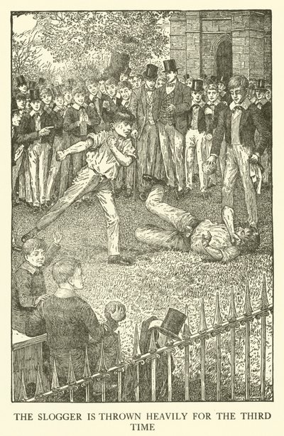 Illustrasjon for Tom Brown's School-Days (gravering) av Louis John Rhead