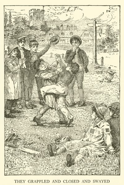 Illustrasjon for Tom Brown's School-Days (gravering) av Louis John Rhead
