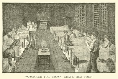 Illustrasjon for Tom Browns skoledager (gravering) av Louis John Rhead