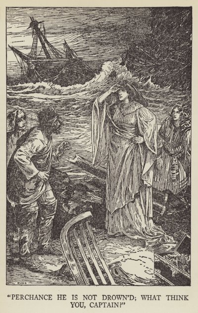Kanskje han ikke drukner; hva synes du, kaptein? av Louis John Rhead
