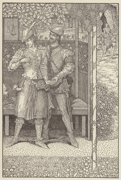 Robin Hood og Marian i buen deres av Louis John Rhead