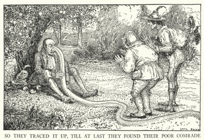 Så de sporet det opp, til de til slutt fant sin stakkars kamerat (litho) av Louis John Rhead