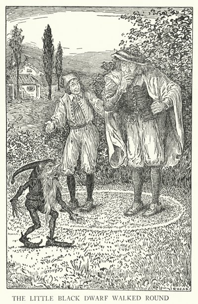 Den lille svarte dvergen gikk rundt (litho) av Louis John Rhead
