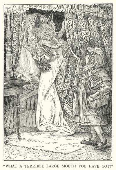 "For en forferdelig stor munn du har!" (litho) av Louis John Rhead