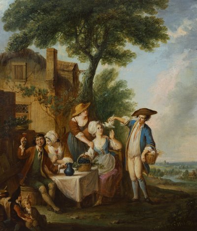 The Pretty Dove (olje på lerret) av Louis Joseph (1731 98) Watteau