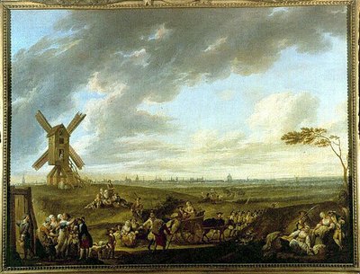 Utsikt over Lille tatt av Dieu-de-Marcq - av Louis Joseph Watteau dit Watteau de Lille (1731-1798), Musee de Lille av Louis Joseph  Watteau