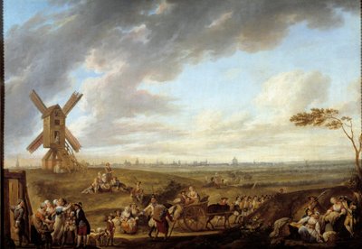 Utsikt over Lille tatt fra guden til Marcq. Maleri av Louis Joseph Watteau dit Watteau de Lille (1731-1798) av Louis Joseph  Watteau