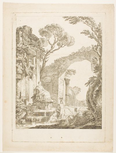 Fontenen i ruinene av Louis Joseph Masquelier