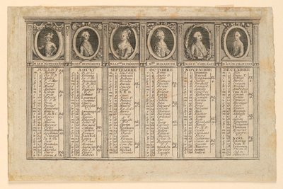 Almanakk for andre halvdel av året 1778 av Louis Joseph Mondhare