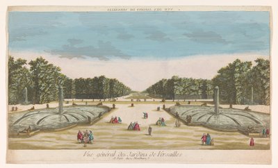 Utsikt over Versailles-hagen Vue des Jardins de Versailles (tittel på objekt) av Louis Joseph Mondhare
